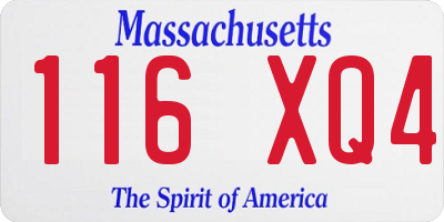MA license plate 116XQ4