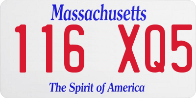 MA license plate 116XQ5