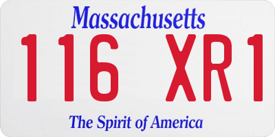 MA license plate 116XR1