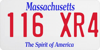 MA license plate 116XR4