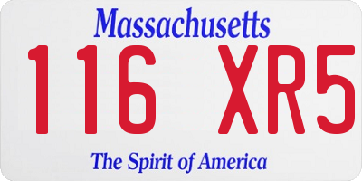 MA license plate 116XR5