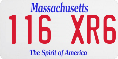 MA license plate 116XR6