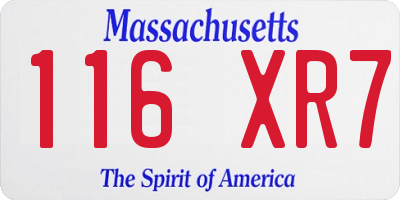 MA license plate 116XR7