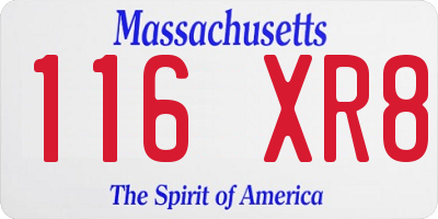 MA license plate 116XR8