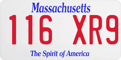 MA license plate 116XR9