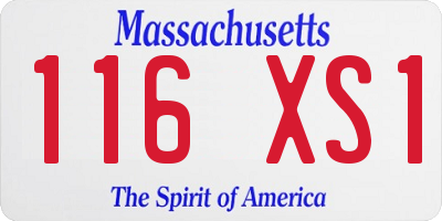 MA license plate 116XS1