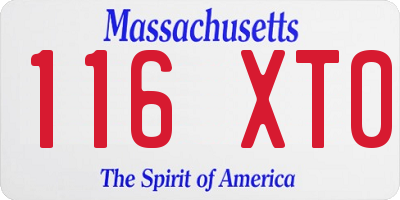 MA license plate 116XT0