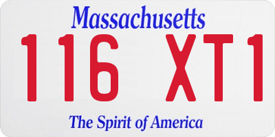 MA license plate 116XT1