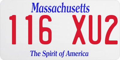 MA license plate 116XU2