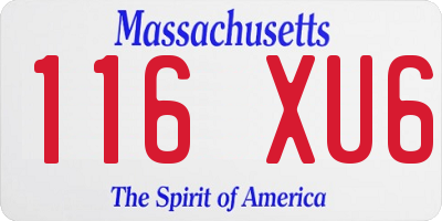 MA license plate 116XU6