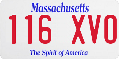 MA license plate 116XV0