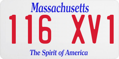 MA license plate 116XV1