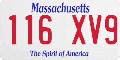 MA license plate 116XV9