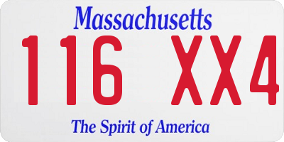 MA license plate 116XX4