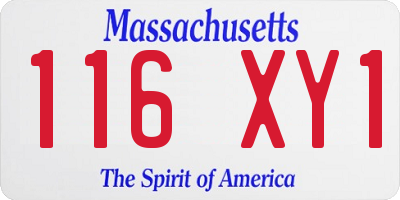 MA license plate 116XY1