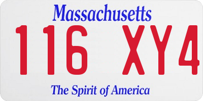 MA license plate 116XY4