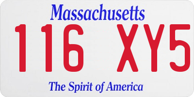 MA license plate 116XY5