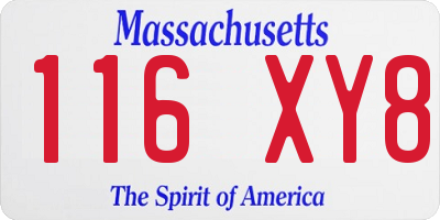 MA license plate 116XY8