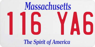 MA license plate 116YA6