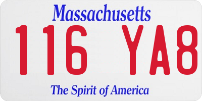 MA license plate 116YA8