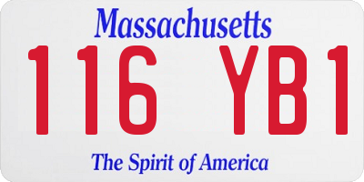 MA license plate 116YB1