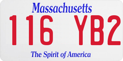 MA license plate 116YB2