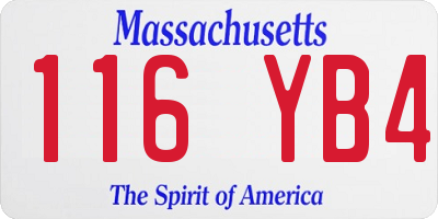 MA license plate 116YB4