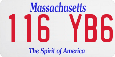 MA license plate 116YB6