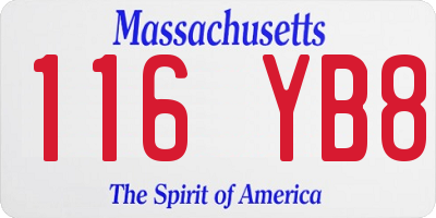 MA license plate 116YB8