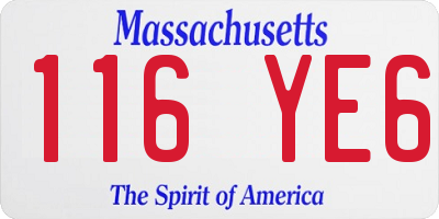 MA license plate 116YE6
