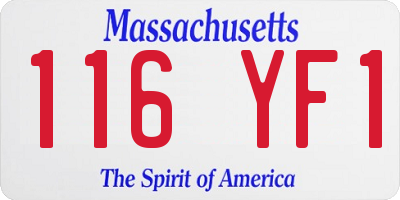 MA license plate 116YF1