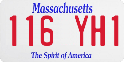 MA license plate 116YH1