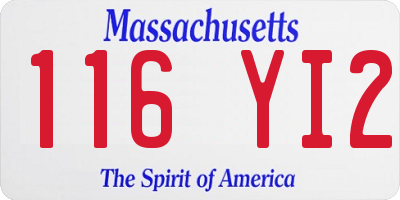 MA license plate 116YI2