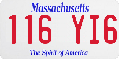MA license plate 116YI6