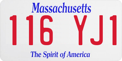 MA license plate 116YJ1