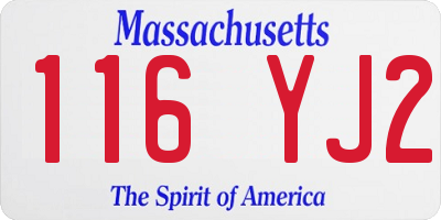 MA license plate 116YJ2