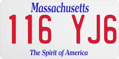 MA license plate 116YJ6