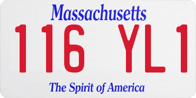 MA license plate 116YL1