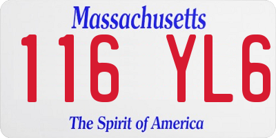 MA license plate 116YL6