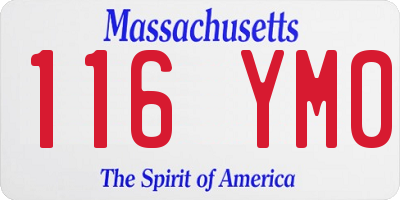 MA license plate 116YM0