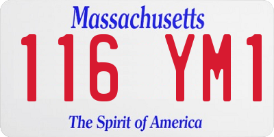 MA license plate 116YM1
