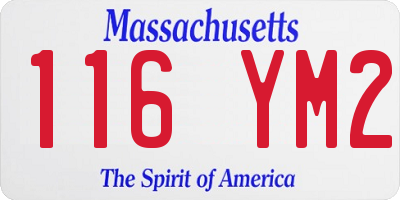 MA license plate 116YM2