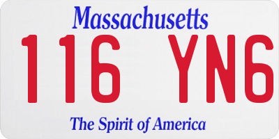 MA license plate 116YN6