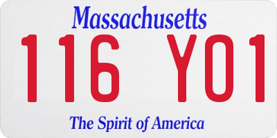 MA license plate 116YO1