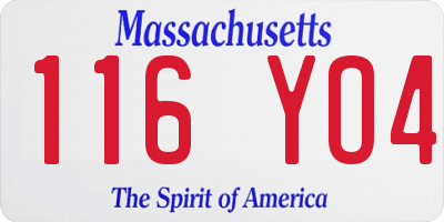 MA license plate 116YO4