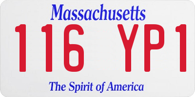 MA license plate 116YP1
