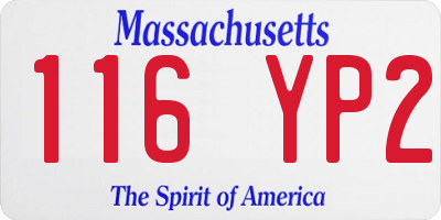MA license plate 116YP2