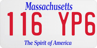 MA license plate 116YP6