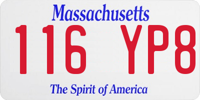 MA license plate 116YP8