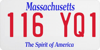 MA license plate 116YQ1
